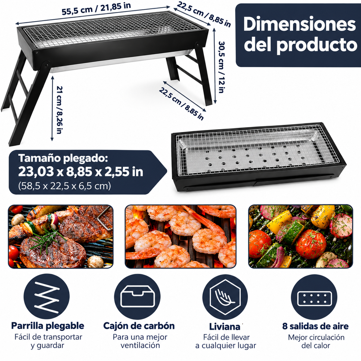 Parrilla Plegable Portátil